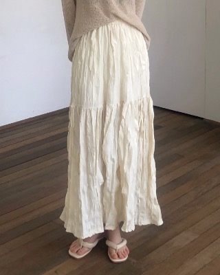 wrinkle banding skirt (2color)