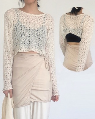 punching backless knit (2color)