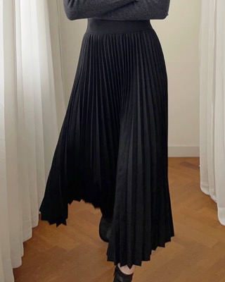 wool pleats skirt (2color)