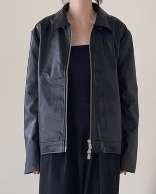 double zipper leather jacket