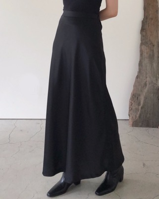 satin slim flare skirt (2color)