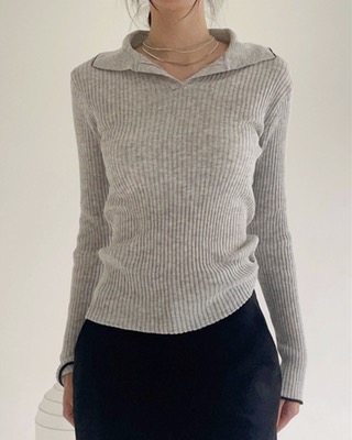 collar golgie knit (3color)