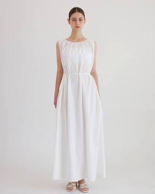 [ADELIO] bio maxi over dress, white