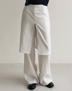 layered front slit pants (2color)