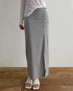 button slit skirt (2color)