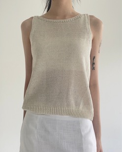 linen simply knit sleeveless (3color)