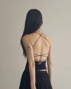 backless cross strap top (2color)