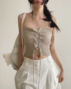 knit corset top (3color)