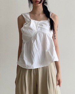 two shoulder cotton blouse (2color)