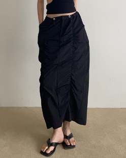 shirring nylon skirt (2color)