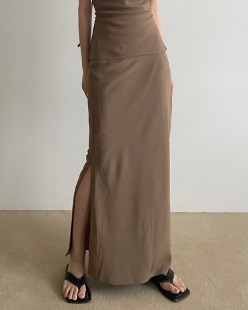 eden slit long skirt (2color)