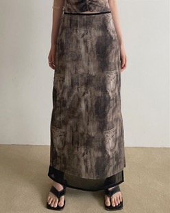 printing span skirt (2color)