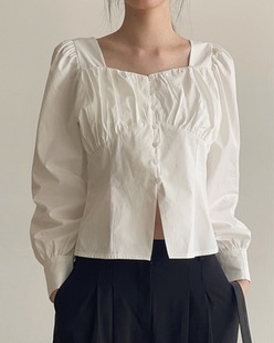 shirring cotton blouse (3color)