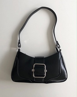 buckle leather shoulder bag (2color)