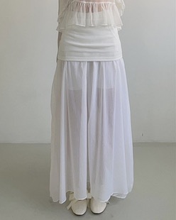 see-through layered long skirt (2color)